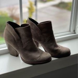 Greige ankle booties